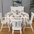 thumbnail image 2 of Multicolor Christmas Tree Pattern Round Tablecloth 60"x60",Wrinkle Wipeable Table Cloth for Kitchen Dining Room Picnic Patio Party, 2 of 6