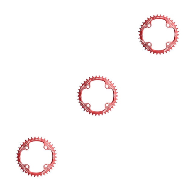 maskred Pratique Étroit Large Plateaux Roue Dentée en Alliage d'Aluminium Résistant à l'Usure Rouille Plaque Dent Pièces Anneau de Chaîne Unique Rouge 34T 3Set