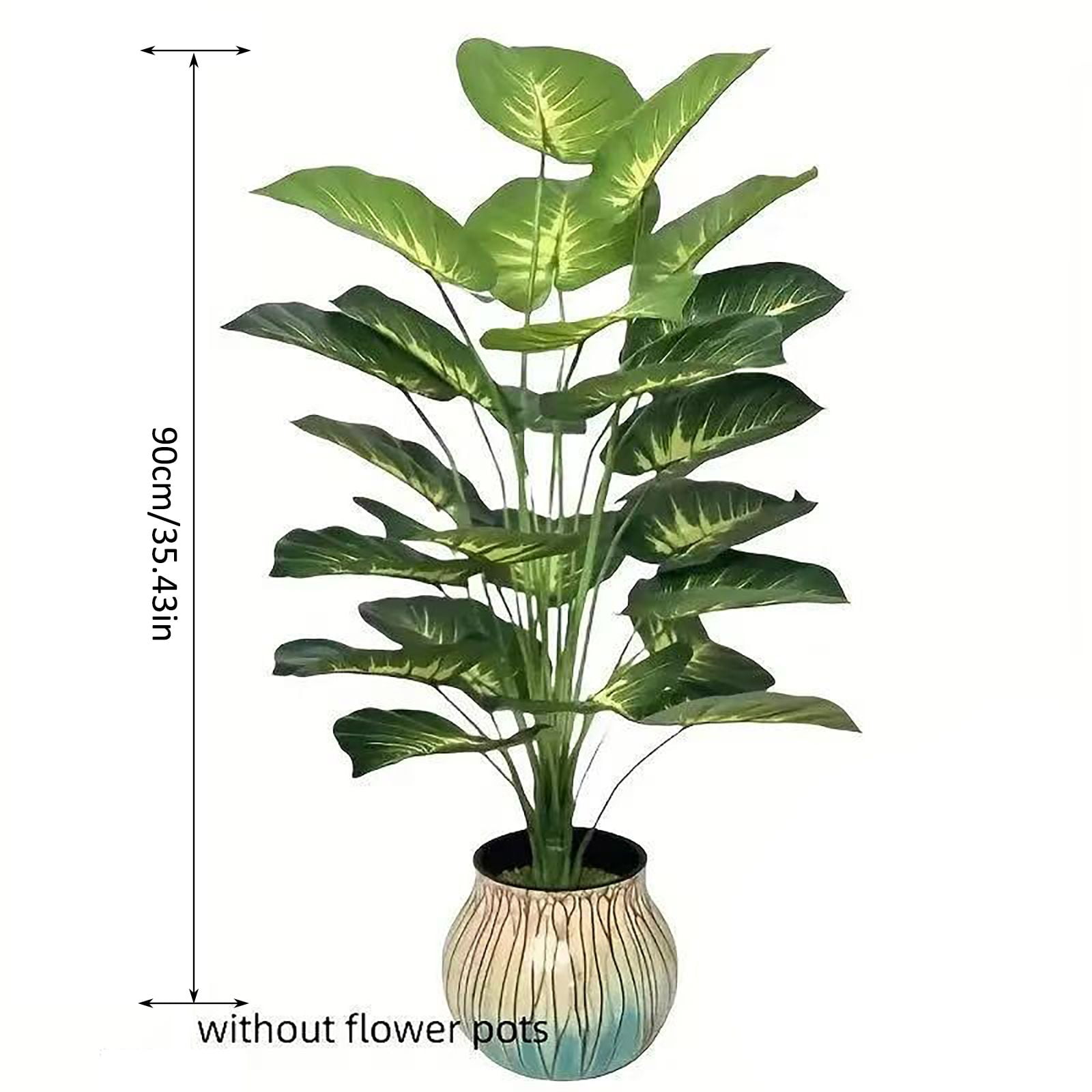 Artificial Plants Palm, Artificial Plants Tropical Leaves Faux Palm Plant, Plant Garden Decoration,For Home Garden Indoor Outdoor Decor Fake Greenery Tree （No flower pots）