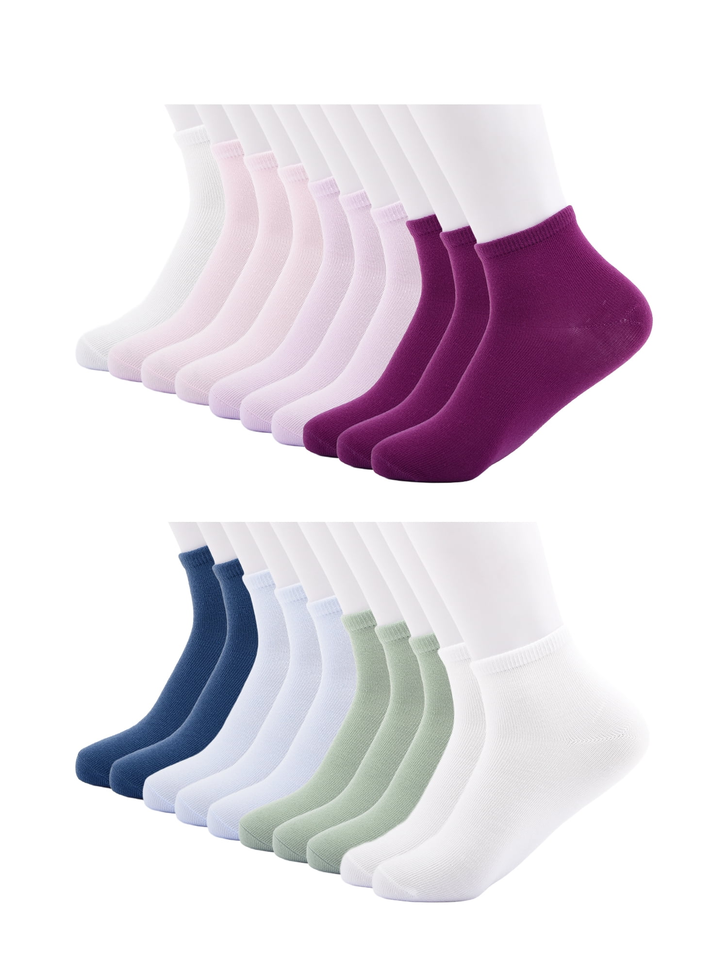 No Boundaries Women's Ankle Cut Socks, 20 Pack, Shoe Size 4-10