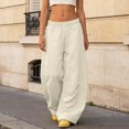 thumbnail image 2 of Migroa Women’S Barrel Sweatpants Loose Fit Lounge Pants Casual Wide Leg Pants Baggy Lounge Comfy Flowy Sweat Pants with Pockets Casual Drawstring Trousers with Pockets Beige L, 2 of 6