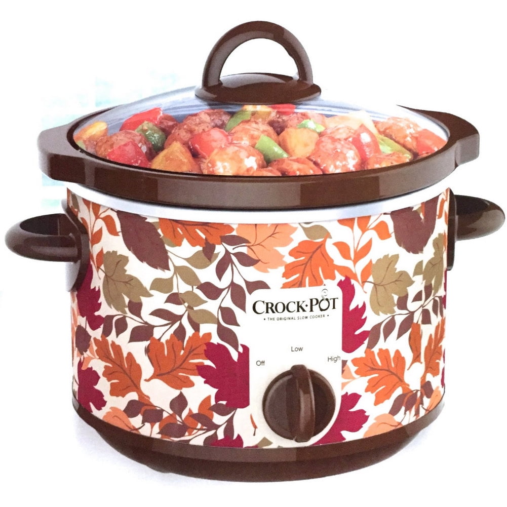 Crock Pot SCR250-FL Slow Cooker Round 2.5 Quart Autumn Leaves Fall