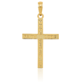 thumbnail image 5 of 14K Solid Yellow Gold Reversible Faith Hope Love Latin Mexican Holy Cross Necklace Religious Chain Pendant Jesus Christ Charm, 5 of 14