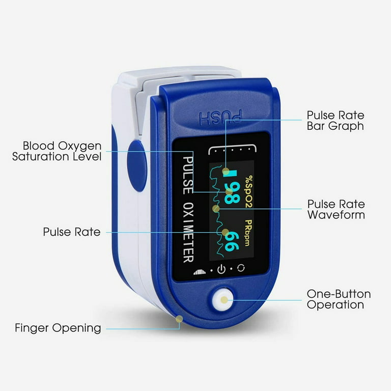 generatie Hertog Er is een trend Fingertip Pulse Oximeter Blood Oxygen Meter SpO2 Monitor, Blood Oxygen  Saturation Monitor SpO2 Level Heart Rate Monitor, OLED Digital Display -  Walmart.com