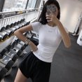 thumbnail image 1 of Blusas De Yoga , Mangas Cortas , Tops De Gimnasio , Chamarra Deportiva Alta Suelta Spandex Mujer Manga Corta Delgada Runningpangjing, 1 of 4