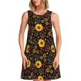 thumbnail image 1 of Balery Sunflowers Leaves Vestidos de verano para mujer con estampado: vestido holgado sin mangas, vestido playero informal y cómodo para días calurosos., 1 of 7