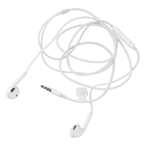 BIMZUC 3.5mm Wired Headphones with Built-in Mic, Noise Isolating In-Ear Earbuds for Smartphones, White - Cord Length 47.24 inches / 120 cm