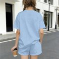 thumbnail image 4 of FSYBOA Girls Summer Outfit Sets, 2 Piece Short Sleeve Casual T-shirts and Shorts Sets Blue Size 5T, 4 of 5