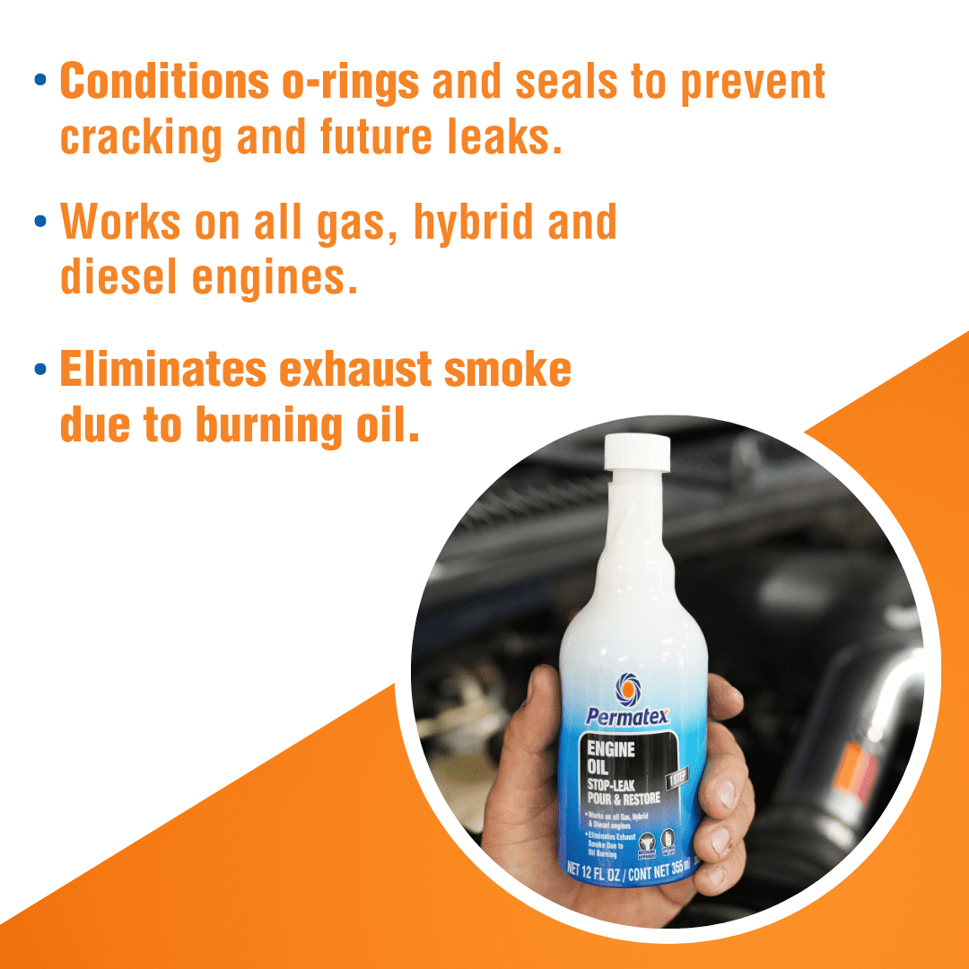 (12 pack) Permatex 30302 Engine Oil Stop Leak, Effectively Stops and Prevents Oil Leaks, 12 oz