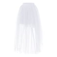 thumbnail image 4 of DuoJiaJ Tulle Skirts for Women Front Short Back Long Puffy Skirt Tutu Adult Dancing Skirts,White One Size, 4 of 5