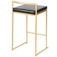 thumbnail image 6 of Fuji Stacker Counter Stools for Kitchen Counter in Gold Metal, Counter Height Chairs, Bar Stools Set of 2, Counter Height Chairs, Bar Stools For Kitchen Island (Black Faux Leather), 6 of 6