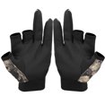 thumbnail image 2 of Guantes antideslizantes de 3 dedos para pesca, mano, camuflaje, suministros para actividades al aire libre, 1 par, 2 of 14