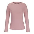 thumbnail image 4 of Womens Tops Basic Tops for Woman Casual Solid Color Shirts Long Sleeve T Shirts Trendy Crewneck Tees Blouses Basic Outfits Shirts for Women, 4 of 6