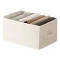 thumbnail image 2 of Foldable 10 Compartment Clothes Organizer Beige Fabric Laundry Drawer Storage Box with Handle,44x25x17cm,18L Capacity,Washable Wardrobe Organizer for Underwear,Scarves & Clothing, 2 of 6