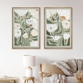 thumbnail image 2 of IDEA4WALL Framed Canvas Print Wall Art Set Geometric White Daisy Fine Art Decorative Bohemian Floral Illustration Nature Flowers Chic Artwork for Living Room, Bedroom, Office - 24"x36"x2 White, 2 of 4