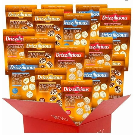 Mini Rice Cakes Variety Pack, 32 Snack Bags, 3 Flavors – Cinnamon Swirl, S’mores, Birthday Cake Bites, Vegan, Gluten-Free, Allergen-Free, Healthy Snack for Kids & Adults