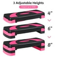 thumbnail image 2 of ZenSports 30'' Adjustable Workout Aerobic Step Platform W/4 Risers 4’’ 6’’ 8’’, Non-Slip Surface, Pink, 2 of 10