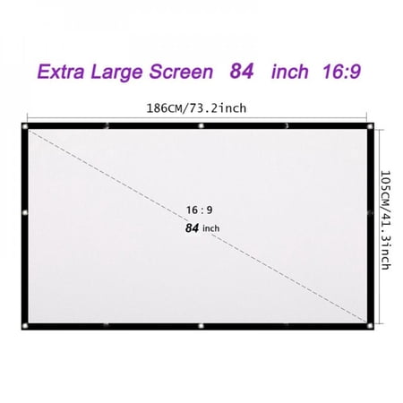 Big Clearance! Premium 16:9 Foldable Projector HD Screen Portable Indoor Outdoor Movie Screen for Gaming Office Cinema 60/72/84/100/120/150 Inch