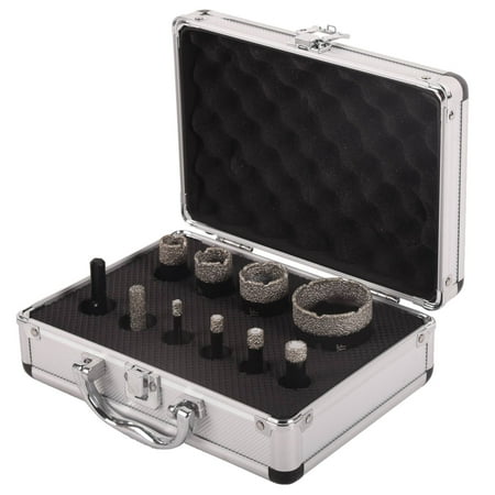 

DAWOT 10-Piece Diamond Hole Saw Kit (6/8/10/13/19/25/32/51mm+10mm Finger Bits+SDS Adapter)