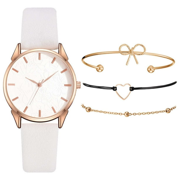Reloj de pulsera para mujer de cuero con esfera verde cuadrada a la moda para mujer, conjunto de pulsera de cuarzo Wmkox8yii gfajkfgbkjabf1042