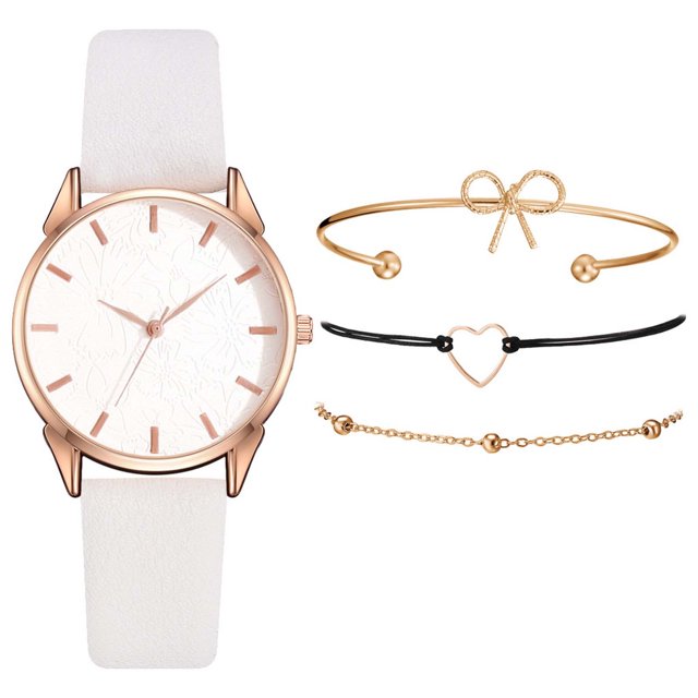 Reloj de pulsera para mujer de cuero con esfera verde cuadrada a la moda para mujer, conjunto de pulsera de cuarzo Wmkox8yii gfajkfgbkjabf1042