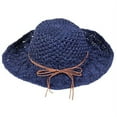 thumbnail image 2 of Women Straw Sun Hat Foldable Floppy Beach Summer Hat Weave Wide Brim Bowknot, 2 of 8