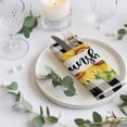 thumbnail image 3 of Cloth Napkins Set of 2 - 20x20 Inches, Summer Sunflowers Washable Reusable Table Napkins, Country Botanical Florals Black Plaid Soft & Absortbent Dining Napkin for Party Wedding Hotel Restaurant, 3 of 8