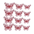 thumbnail image 4 of Paquete de 12 pegatinas de pared 3D de mariposa hueca para decoración de pared, impermeables, 3 tamaños para accesorios de decoración de boda Rojo, 4 of 9