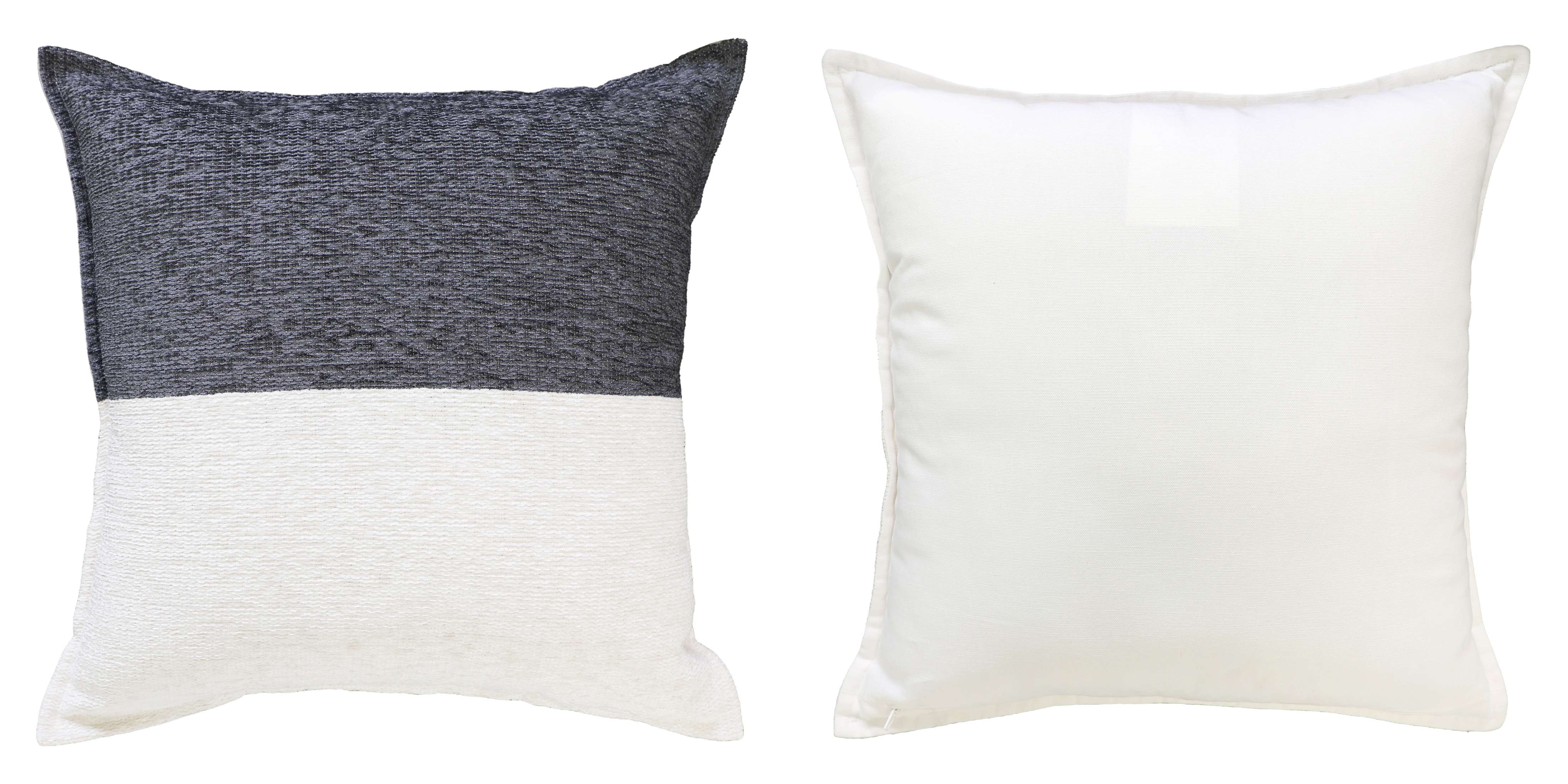 Mainstays 18 in x 18 in Grey Two-Tone Square Decorative Throw Pillow, Polyester Chenille and Cotton