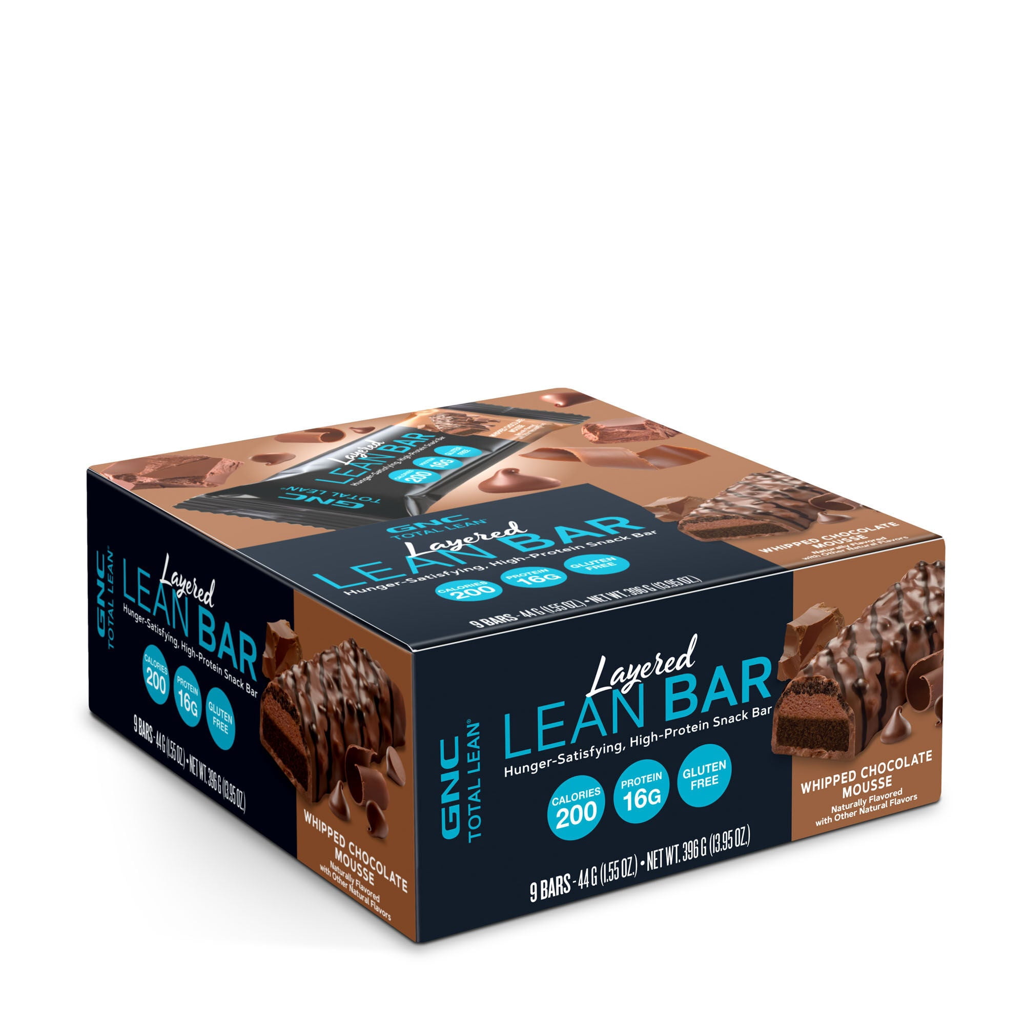 GNC Total Lean Layered Lean Bar | Hunger Satisfying - High Protein Snack Bar | Whipped Chocolate Mousse - 9 Bars
