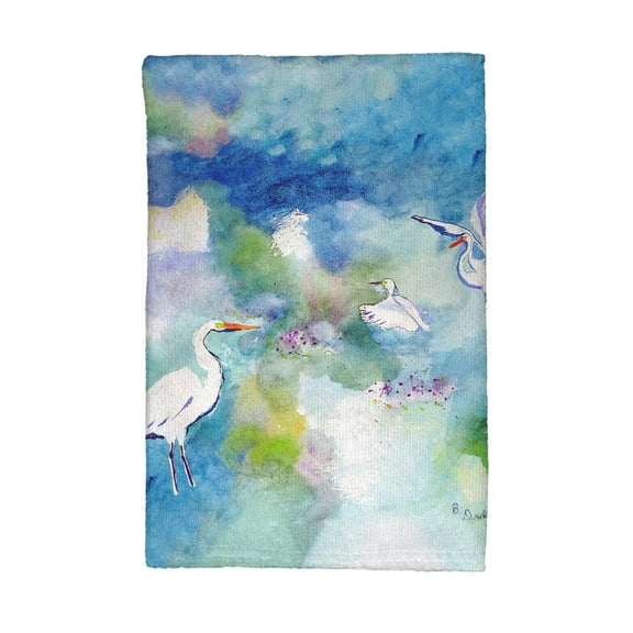 Betsy Drake Interiors Three Egrets Kitchen Towel