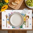 thumbnail image 4 of Spring Flowers Placemats Set of 4, Watercolor Floral Leaves Butterflies Plant Placemats for Dining Table, Place Mats for Kitchen Tabletop, Waterproof Wipeable Dining Table Mats Set, 4 of 9