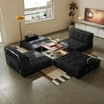 thumbnail image 6 of 81.5'' Sofa Bed Convertible Sleeper Sofa, Akaber Oversized Pull Out Couch with Fixed-Shape Frame, 2 Pillows, Corduroy Plush Lounge for Living Room, 6 of 7