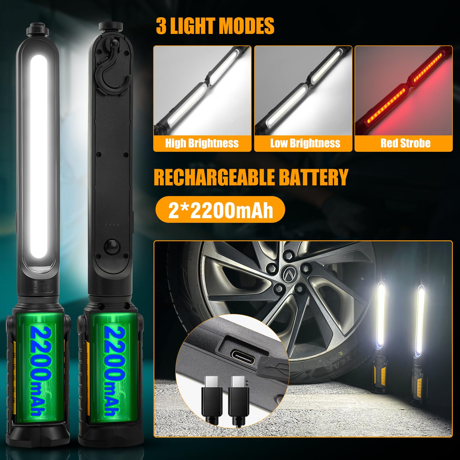 Sideking Rechargeable Magnetic Work Light 2-Pack photo 5