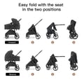 thumbnail image 4 of Gromast 3-in-1 Baby Stroller with Bassinet Mode, Convertible Bassinet Stroller for Newborn Infant Toddler with Reversible Seat, UPF 50+ Canopy & Cup Holder - Black, 4 of 8