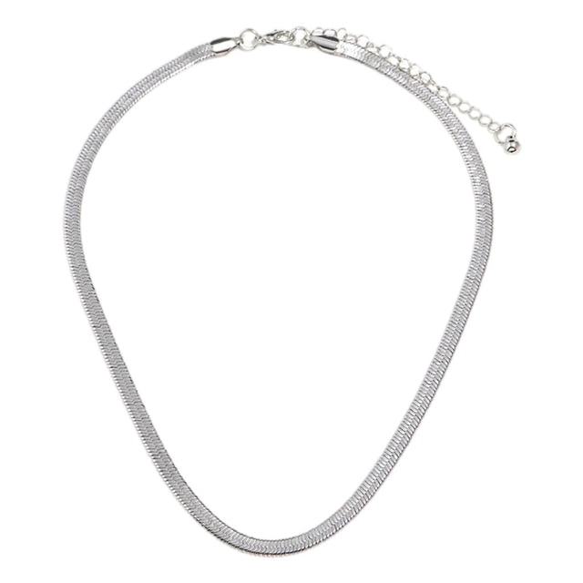 Collar de Cadena de Serpiente Yuyangstore Joyería Unisex Plata