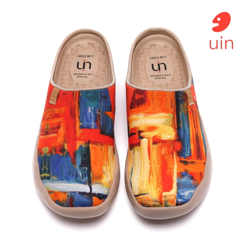 Women's Slip On Casual Loafers - Knit Art Painted Shoes, Lightweight Comfort Travel Sneakers