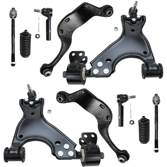 Detroit Axle - 10pc Suspension Kit for Buick Enclave Chevy Traverse GMC Acadia Saturn Outlook Front Lower Control Arms w/Ball Joints Rear Upper Rearward Control Arms Tie Rods Replacement