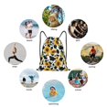 thumbnail image 6 of Daiia Cute Cow Print Sunflower D Pattern Drawstring Backpack, Gym Bag, Lightweight Backpack, Water-Resistant Bag Travel Sports Backpack, Fitness Bag, Yoga Bag-Small, 6 of 6