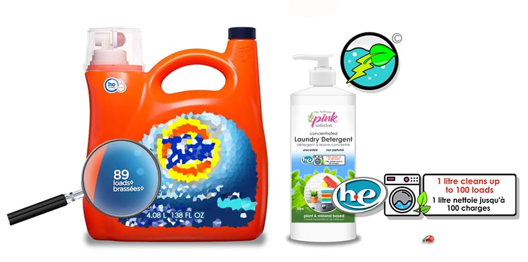 Pink Solution Concentrated Laundry Detergent Fresh Citrus, 1L, up to 100 Loads