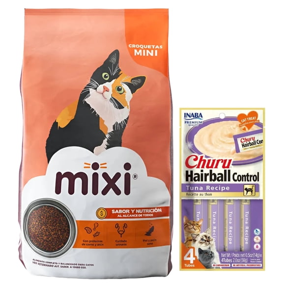 Mixi 3 Kg + Churu Hairball Snack con 4 tubos de 14g