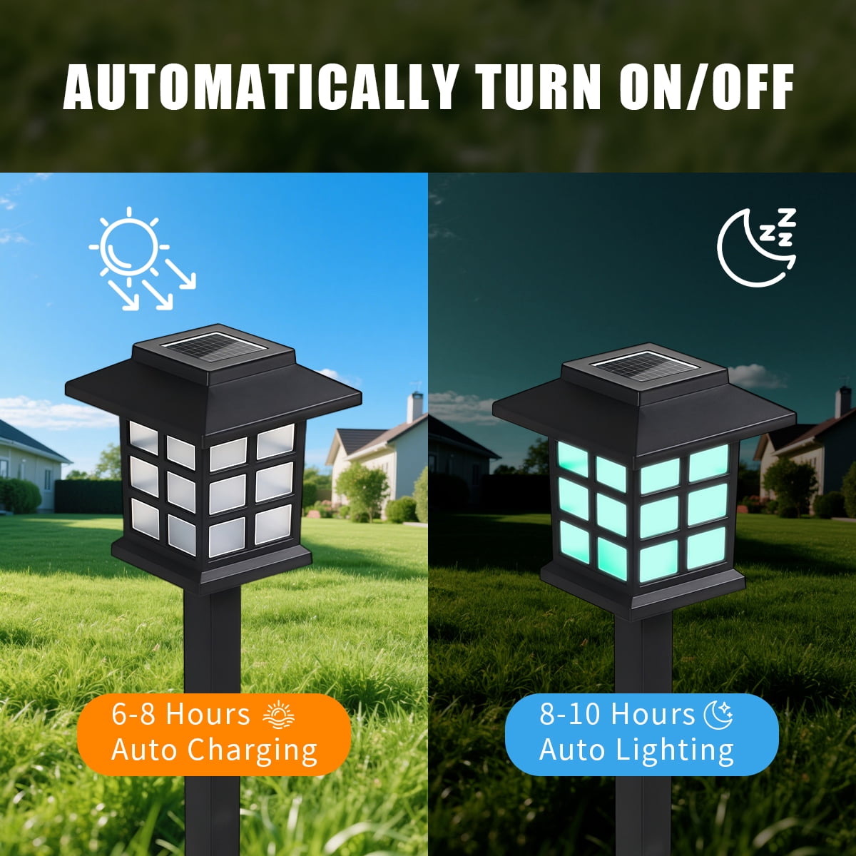 24 Pack Solar Lights Outdoor Decorative, Solar LED Waterproof Pathway Lights Outdoor, Solar Powered Retro Garden Yard Lights for Garden, Landscape, Path, Yard, Patio, Multicolour