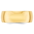 thumbnail image 2 of Bague Alliance Demi-Ronde 8 mm en Or Jaune 14k Taille 12 Classique, 2 of 7