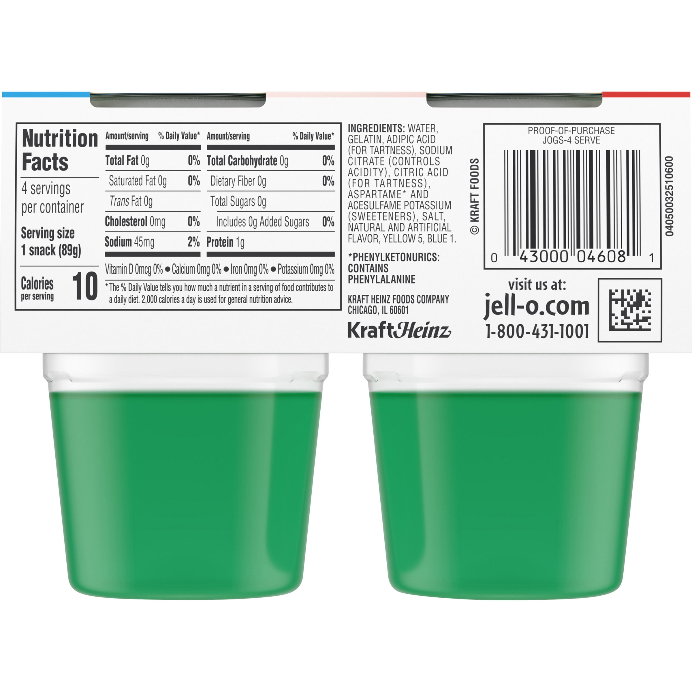 Jell O Sugar Free Ready To Eat Lemon Lime Gelatin Cups 4 Ct Package Walmart Com Walmart Com