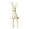 thumbnail image 4 of Abbracc Rabbit Statues Figurines d'Animaux Sculptures de Collection Nordiques Centre de Table Blanc, 4 of 9