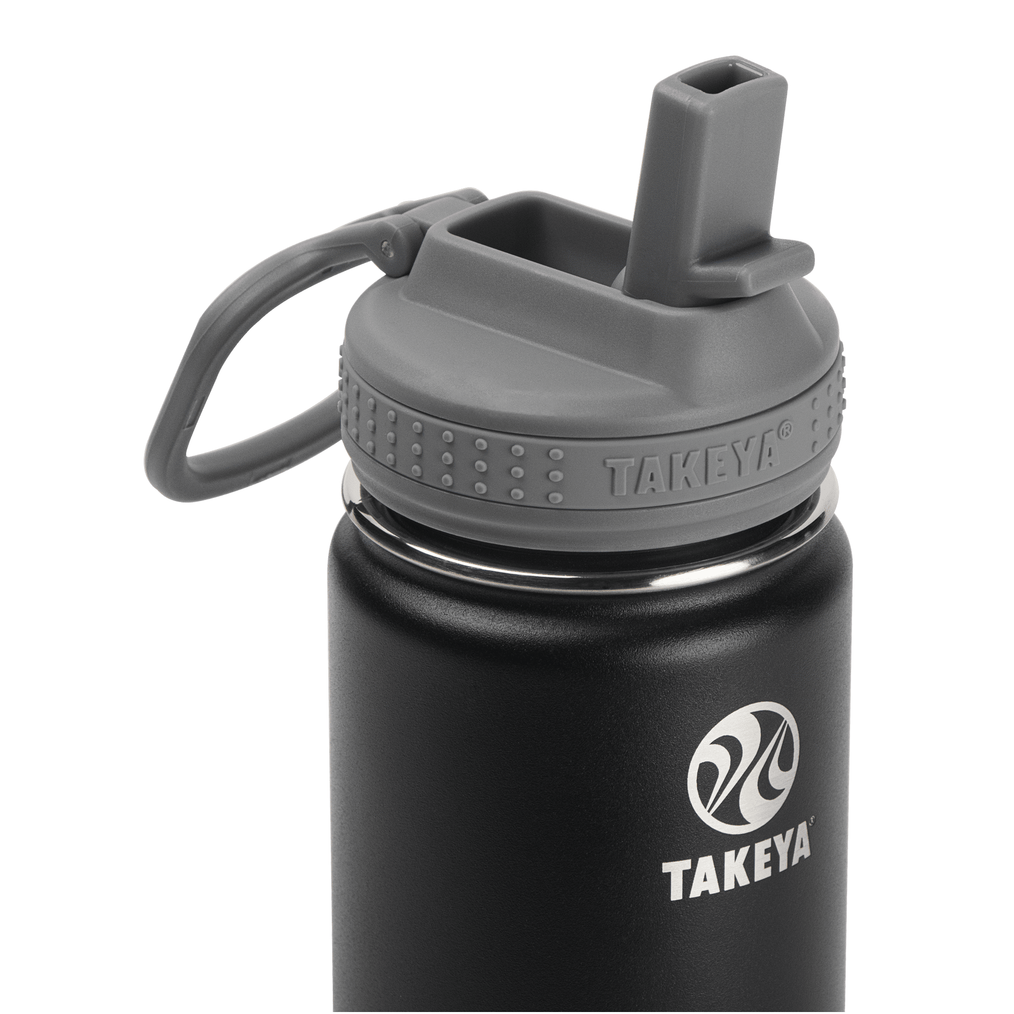 Takeya 14oz Actives Insulated Stainless Steel Bottle with Straw Lid - Black  Slate 1 ct