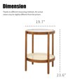 thumbnail image 2 of 20 Inch Modern Glass Coffee Table, Stylish and Elegant Nesting Round Wooden Table, Farmhouse Side Table, End Table for Living Room/Bedroom, Brown(1pc, Small Table), 2 of 9