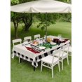 thumbnail image 3 of Outdoor Tablecloth with Umbrella Hole and Zipper, Christmas Tree Rectangle Table Cloth 60x120 Inch Waterproof Tablecloth, Red Green Xmas Tree Black Plaid Picnic Table Cover for Patio Camping, 3 of 7
