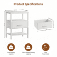 thumbnail image 3 of LIFERECORD Night Stand with Fabric Drawer, Nightstand with Charging Station, End Tables with Storage Shelf for Small Spaces, Bedside Table Side Tables for Bedroom, White, 3 of 7