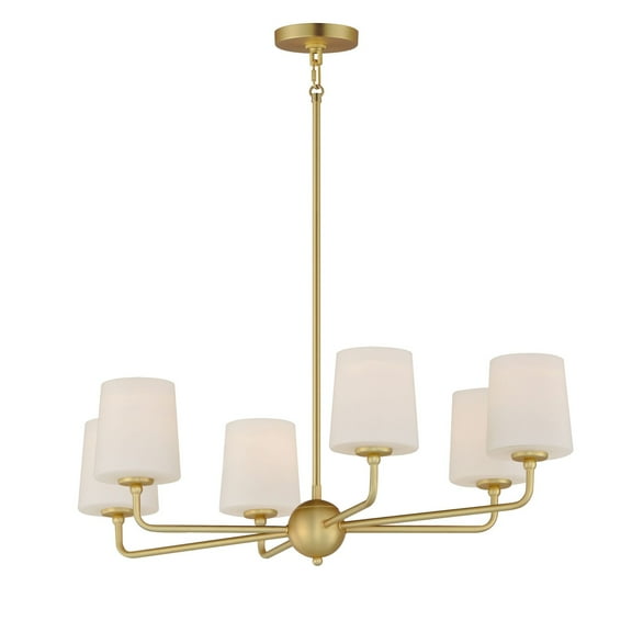12096SWSBR-Maxim Lighting-Bristol - 6 Light Chandelier-10.5 Inches Tall and 34 Inches Wide-Satin Brass Finish